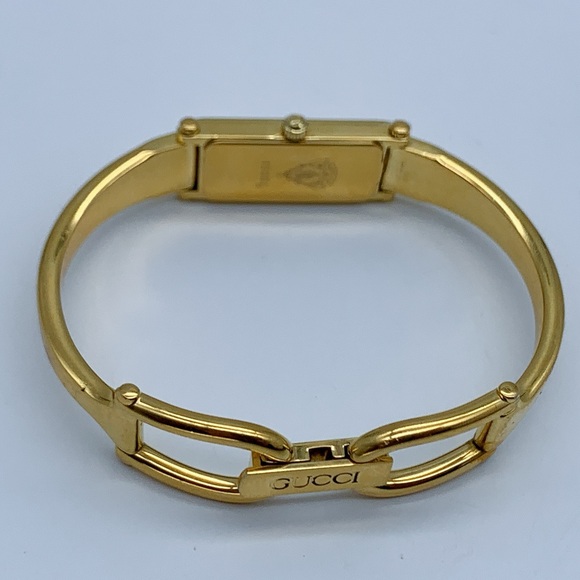 Vintage GUCCI 1500L Rectangular Bangle Gold Plated Women’s Quartz Wristwatch - Picture 4 of 10